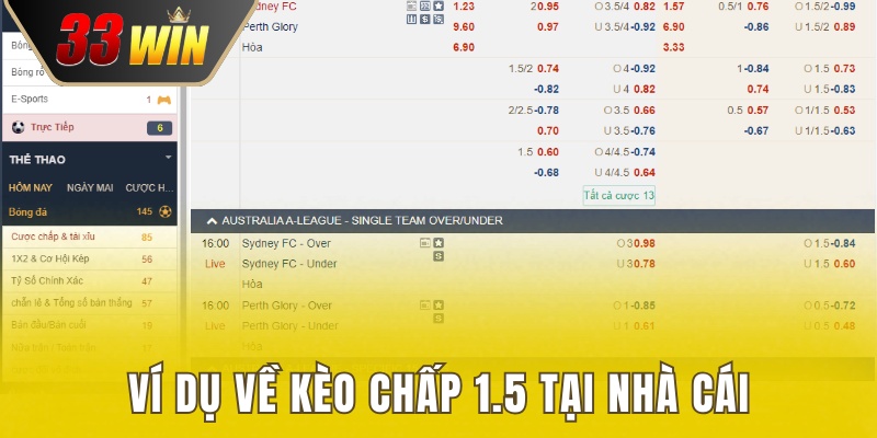Kèo Chấp 1.5 - Tỷ Lệ Vàng Kiếm Thưởng Cá Cược Bóng Đá 3 Ví dụ cụ thể về cược chấp 1.5 tại nhà cái